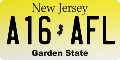 NJ license plate A16AFL