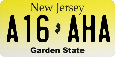 NJ license plate A16AHA