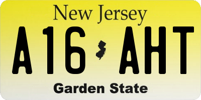 NJ license plate A16AHT