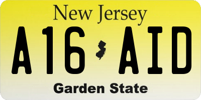NJ license plate A16AID