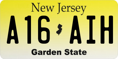 NJ license plate A16AIH