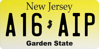 NJ license plate A16AIP