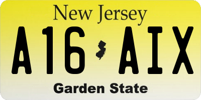 NJ license plate A16AIX