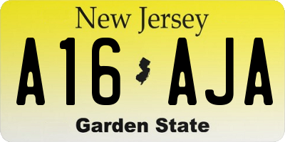 NJ license plate A16AJA