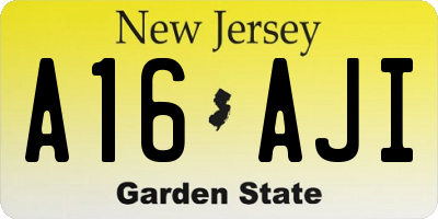 NJ license plate A16AJI