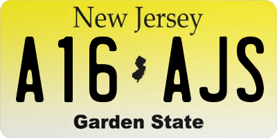 NJ license plate A16AJS