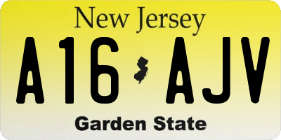 NJ license plate A16AJV
