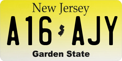 NJ license plate A16AJY