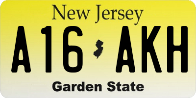 NJ license plate A16AKH