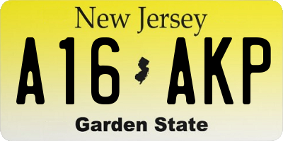 NJ license plate A16AKP