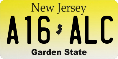 NJ license plate A16ALC