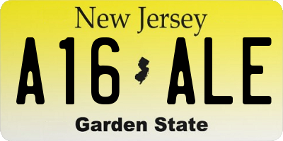 NJ license plate A16ALE