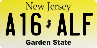 NJ license plate A16ALF