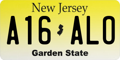 NJ license plate A16ALO