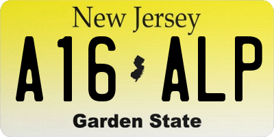 NJ license plate A16ALP