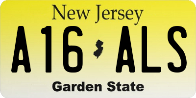 NJ license plate A16ALS