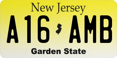 NJ license plate A16AMB