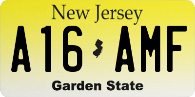 NJ license plate A16AMF