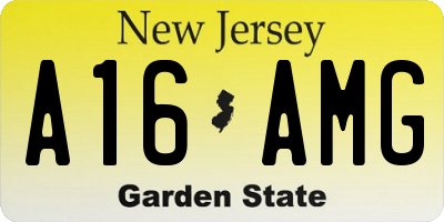 NJ license plate A16AMG