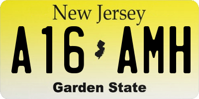 NJ license plate A16AMH