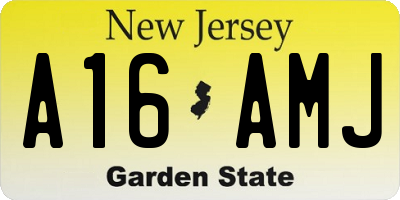 NJ license plate A16AMJ