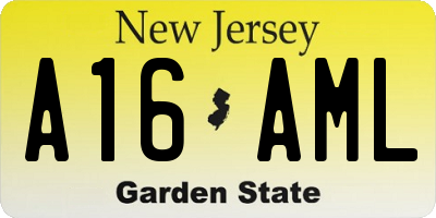 NJ license plate A16AML