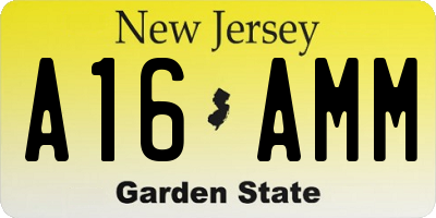 NJ license plate A16AMM