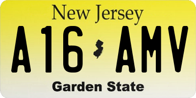 NJ license plate A16AMV