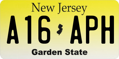 NJ license plate A16APH