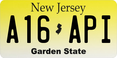 NJ license plate A16API