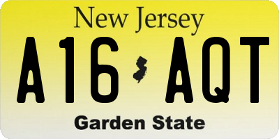 NJ license plate A16AQT