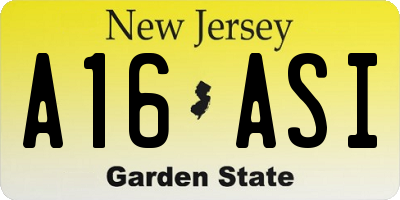 NJ license plate A16ASI