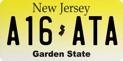 NJ license plate A16ATA