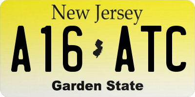 NJ license plate A16ATC