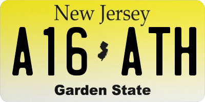 NJ license plate A16ATH