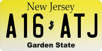 NJ license plate A16ATJ