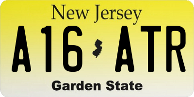 NJ license plate A16ATR