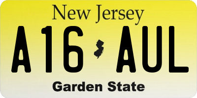 NJ license plate A16AUL