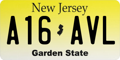 NJ license plate A16AVL