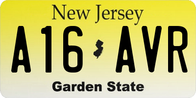 NJ license plate A16AVR