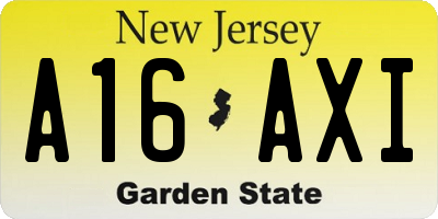 NJ license plate A16AXI