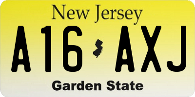 NJ license plate A16AXJ