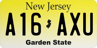 NJ license plate A16AXU