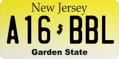 NJ license plate A16BBL