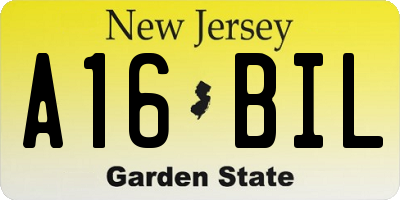NJ license plate A16BIL