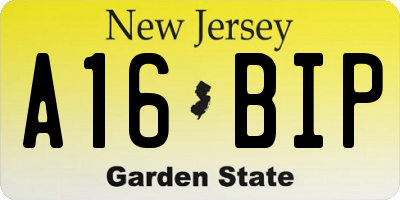 NJ license plate A16BIP