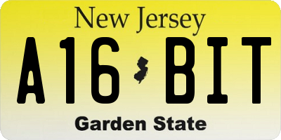 NJ license plate A16BIT