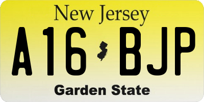 NJ license plate A16BJP