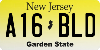 NJ license plate A16BLD