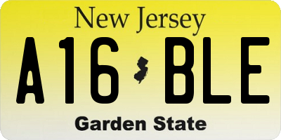 NJ license plate A16BLE